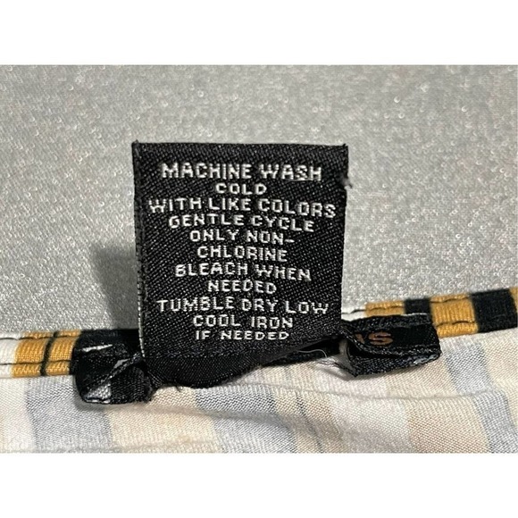 Robert Louis Striped Studded Detail 3/4 Sleeve Top Black Gold‎ White Small - Picture 5 of 5